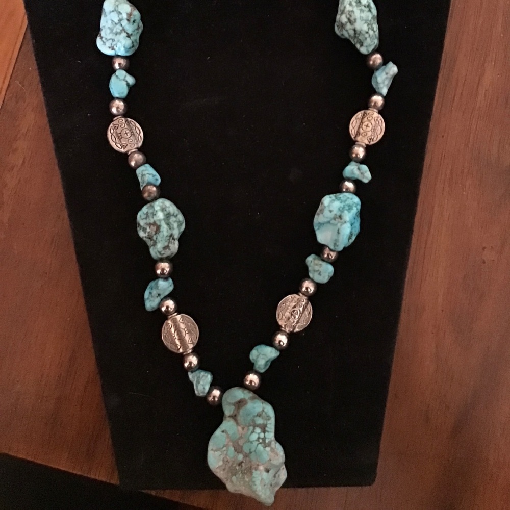 Turquoise & Sterling Silver Pendant Necklace